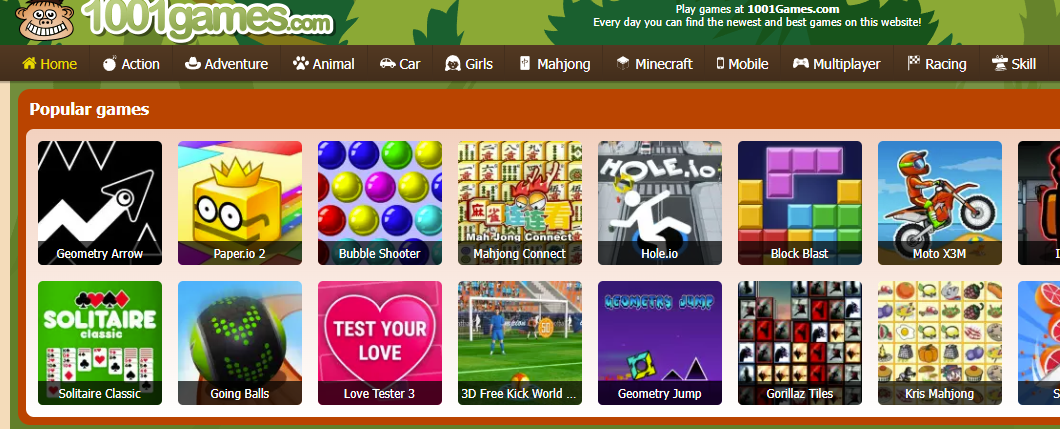1001Games logo representing online safety for children and young people.