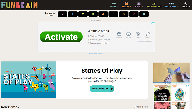 Funbrain is an educational browser game website for children and adults.