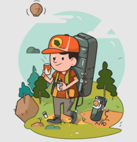 Kids Geocaching outdoors.