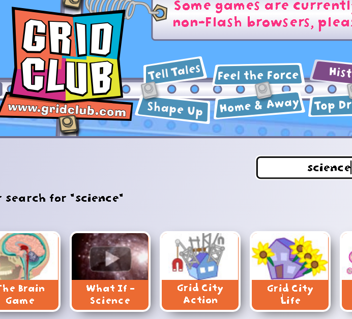 Free Online educational learning Games for Kids with GridClub.