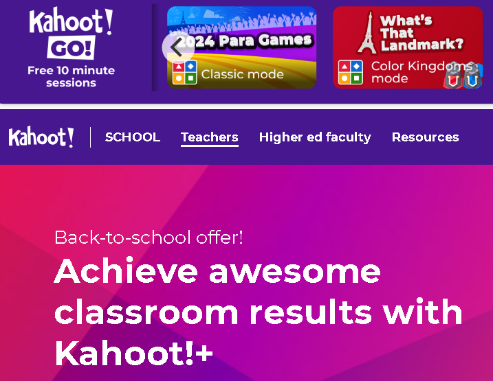 Kahoot for teachers and parents. Learning quiz games for Kids.