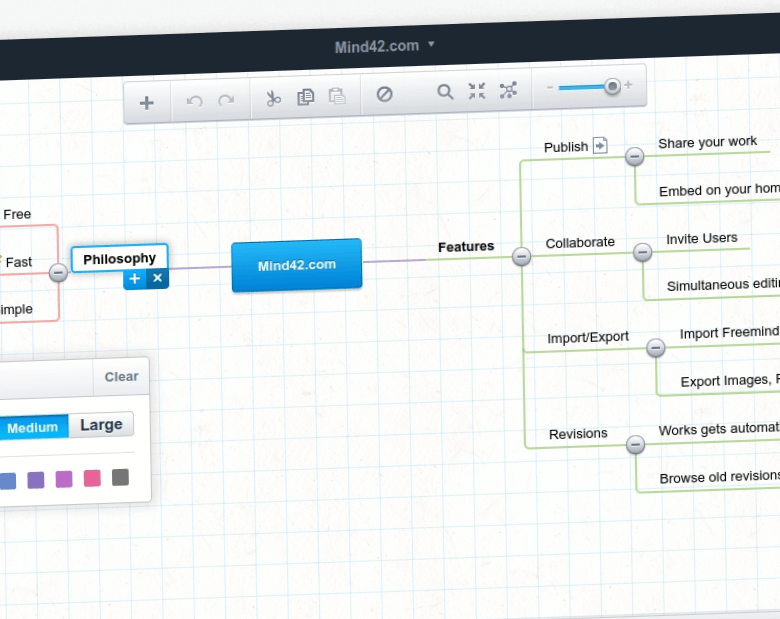 Mind42 free online mind mapping tool for kids and educators.