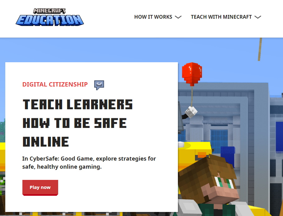 Minecraft education edition for kids.