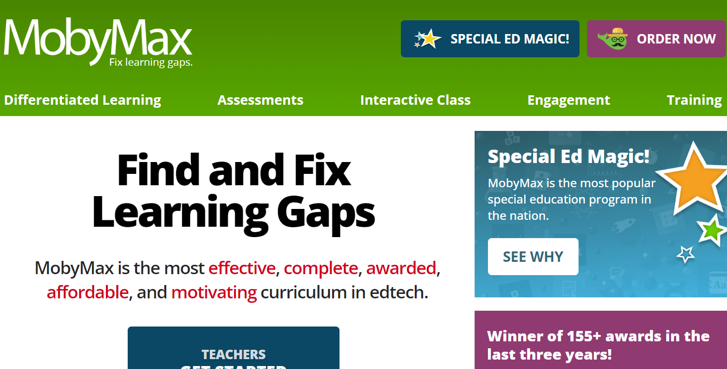 MobyMax games, reading, learning and more.