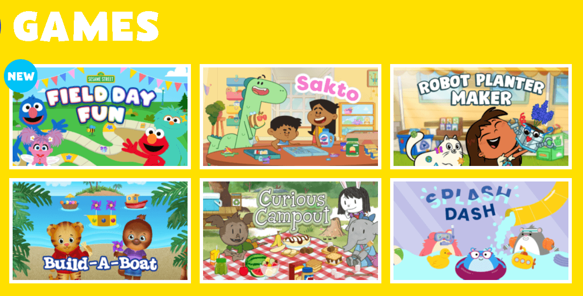 PBS Kids Free Games.
