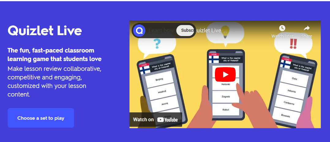 Quizlet Live for the Classroom.