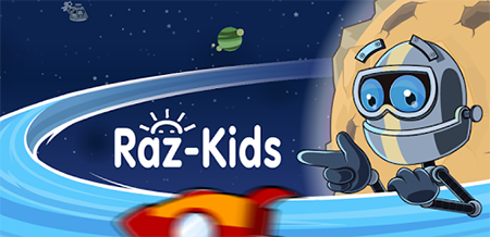 Raz-Kids is an online reading program that provides students with leveled ebooks, quizzes, and tracking tools to improve their reading skills.