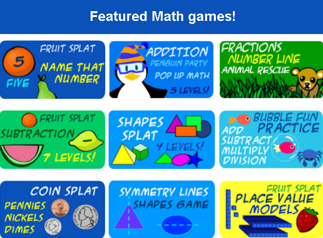 Kids can Learn Math with Sheppard Software Math Games.