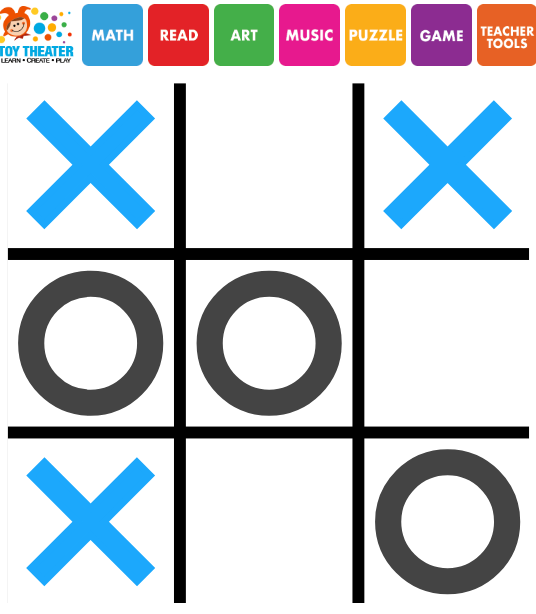 Tic-Tac-Toe game board from Toy Theater, designed to challenge and entertain kids.