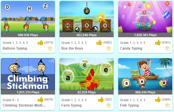 Touch Typing games for Kids with Turtle Diary
