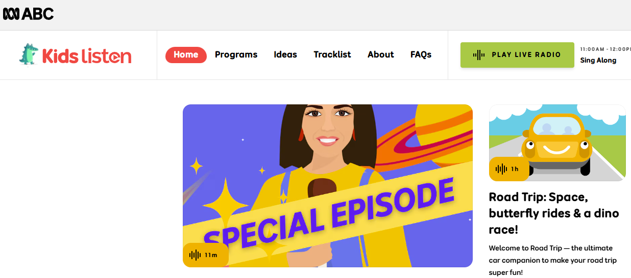 ABC Kids listen logo representing online safety for children and young people.