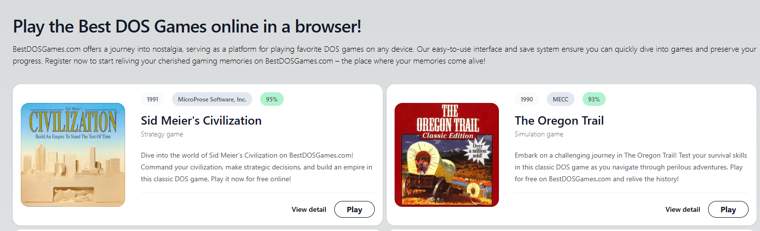 Best DOS Games logo representing online safety for children and young people.