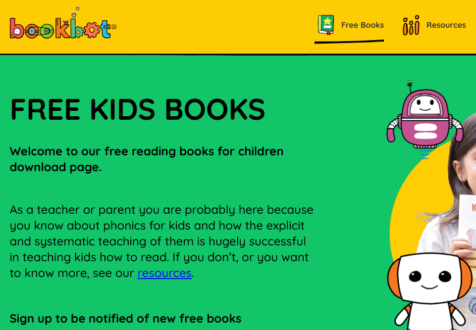 library of free books for children, designed to improve their reading and comprehension skills.