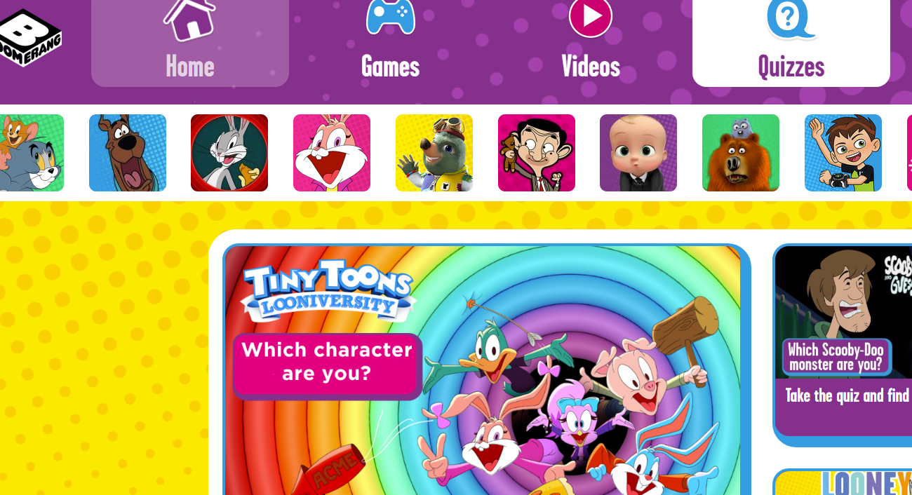 Boomerang TV Quizzes logo representing online safety for children and young people.