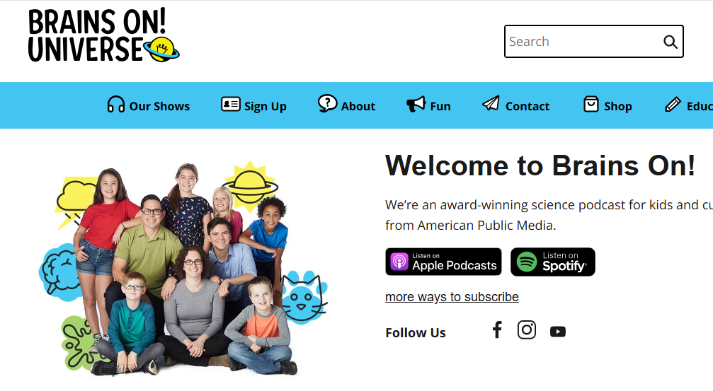 A podcast exploring science topics with stories, sound effects, and expert insights for curious kids.