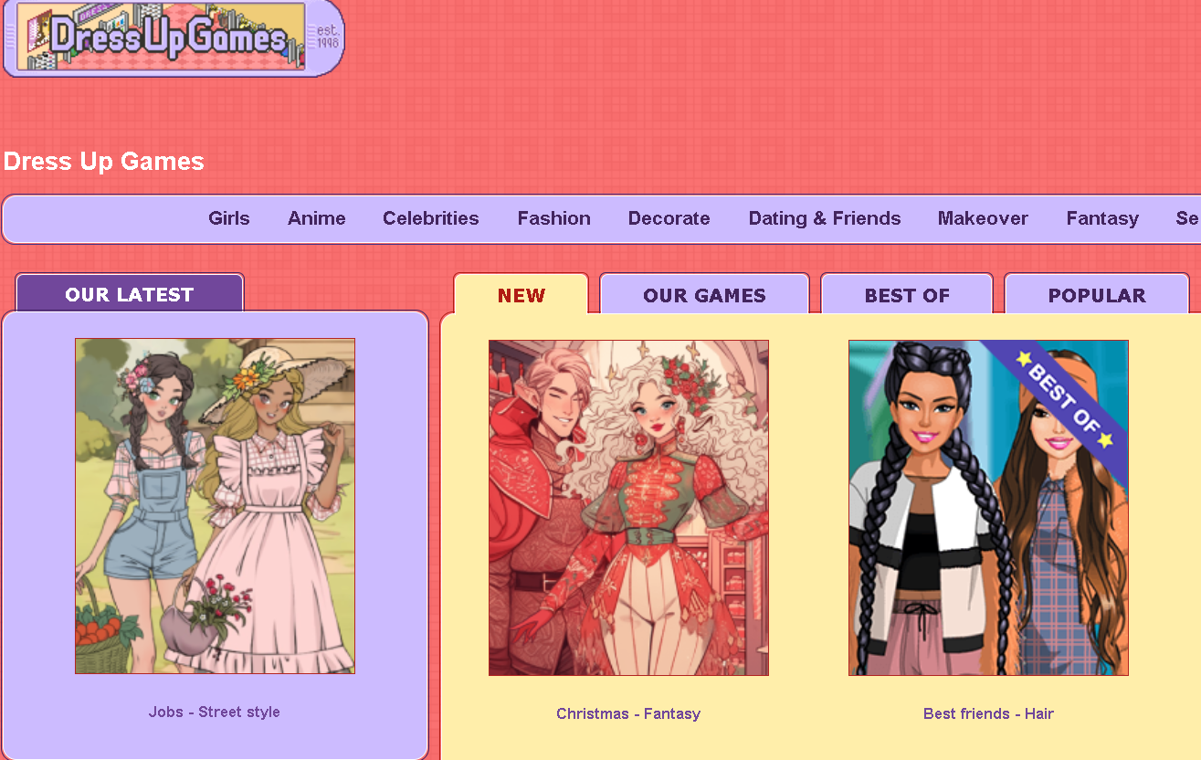 Dress Up Games logo representing online safety for children and young people.