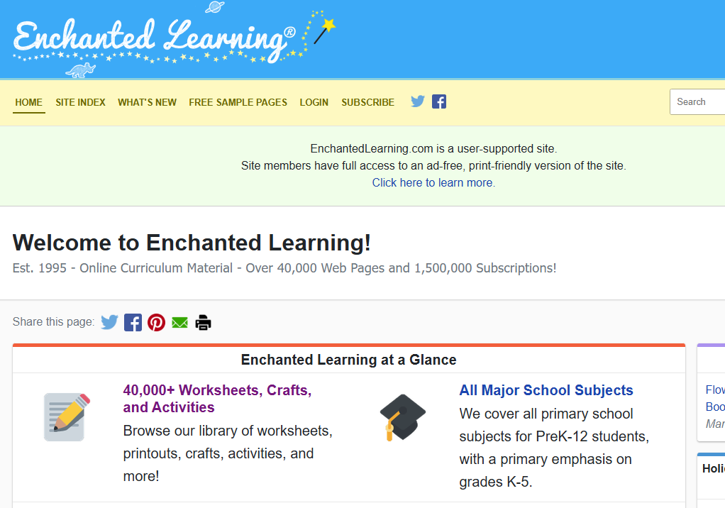 Enchanted Learning logo representing online safety for children and young people.