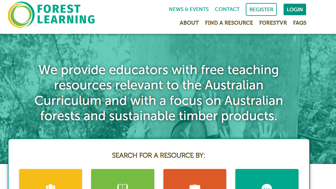 Forest Learning educational platform teaching about Australian forests, sustainability, and environmental stewardship.