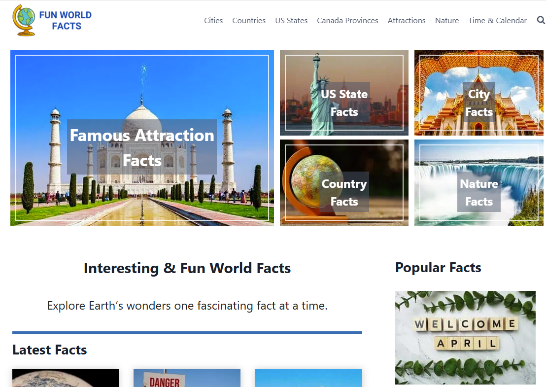 Fun World Facts logo representing online safety for children and young people.