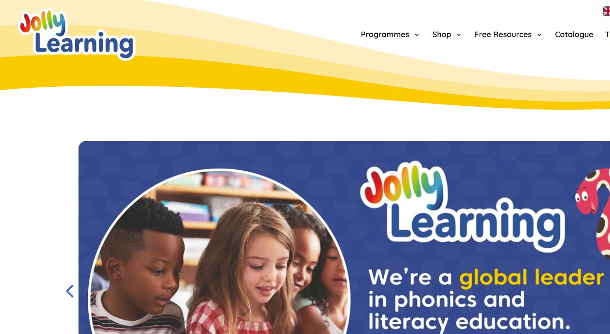 A description of Jolly Learning, a website providing educational resources for early literacy and phonics for children.