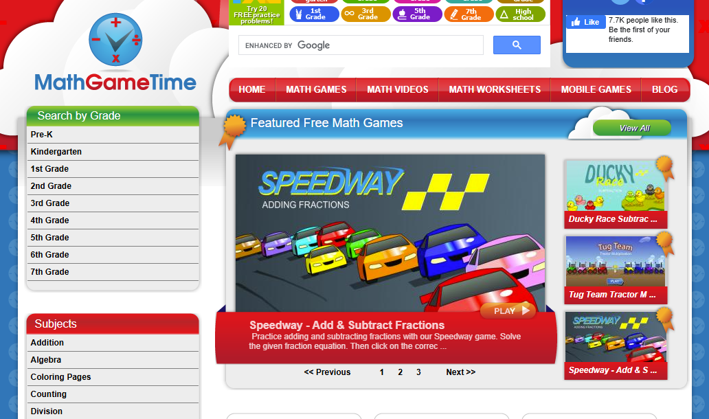Math Game Time Math Game Time