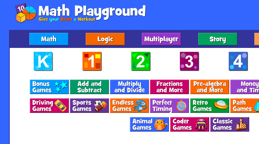 Interactive games on Math Playground that improve skills like logic and problem-solving.