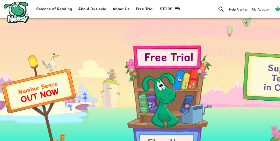 Nessy educational website supporting children’s learning.