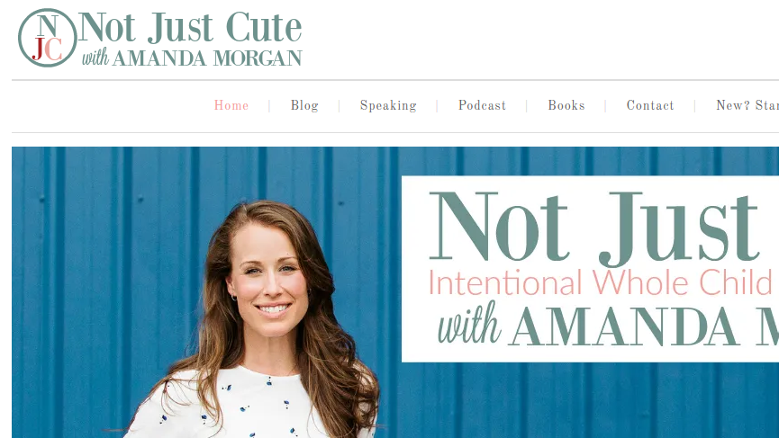 Not Just Cute website focusing on comprehensive child development resources.