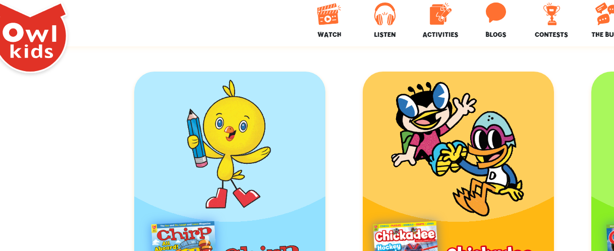 An engaging platform featuring magazines like Chirp, Chickadee, and OWL, focusing on kids' learning and creativity.