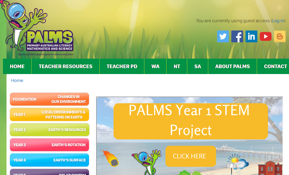 Palms website for Australian primary education, offering resources and programs like Primary Connections to improve science and literacy learning.