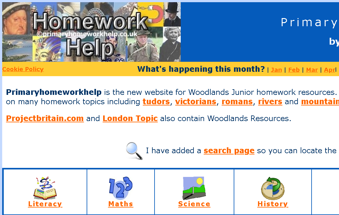 A helpful educational website that provides resources for children learning about school subjects.