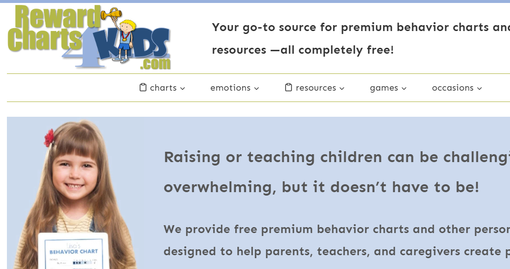 Reward Charts 4 Kids offers free printable charts to encourage positive habits and learning in children.