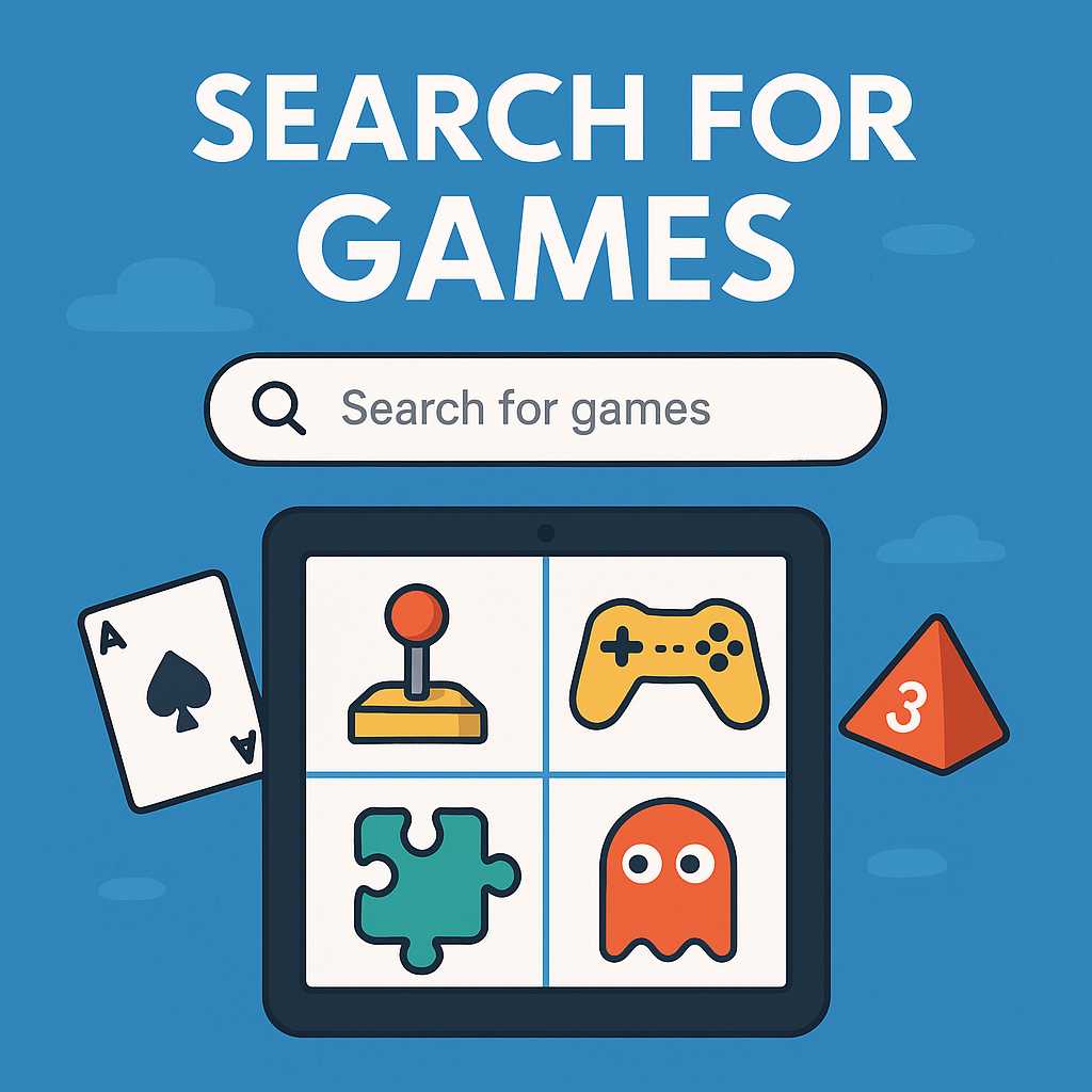 Search for Games Online A Fun Guide to Finding the Best Games for Everyone logo representing online safety for children and young people.