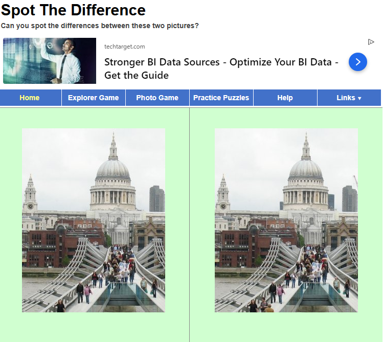 Two colorful images placed side by side, showcasing a Spot the Difference puzzle with subtle variations to be found.