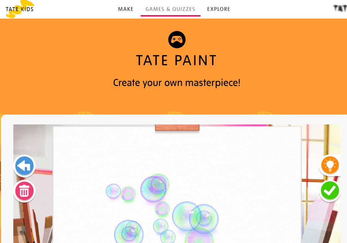 A digital art platform for kids to create paintings inspired by famous artwork from Tate's collection.