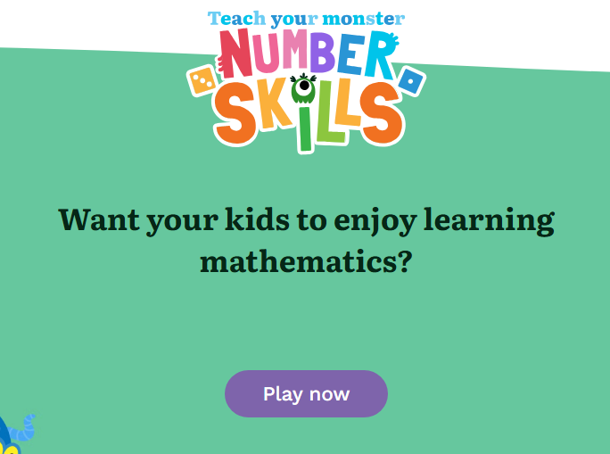 Colorful characters teaching kids how to count and solve simple math problems through interactive games.