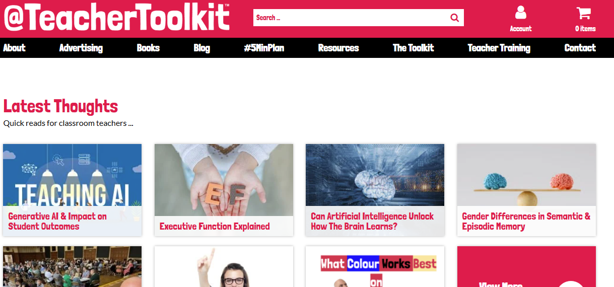 Teacher Toolkit website providing practical advice and resources for educators.