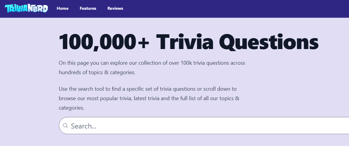 Trivia questions on various topics for learning and entertainment.