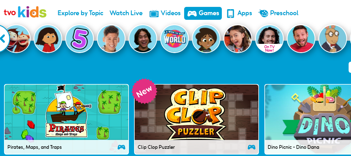 An educational website featuring interactive games for children that encourage learning through play.