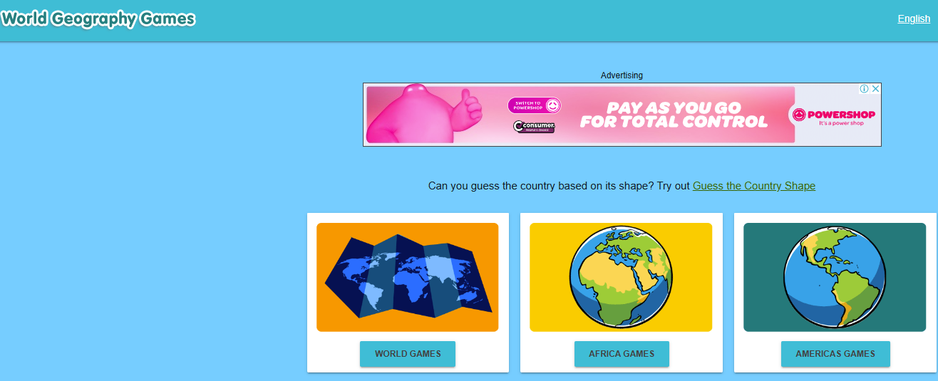 World Geography Games logo representing online safety for children and young people.